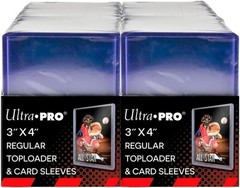 200ct Ultra PRO 3&Prime;x4&Prime; Regular Toploaders + 200 Sleeves for 35pt Sports Card