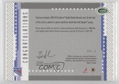 2003-04 ITG Parkhurst Rookie Records Brian Leetch #RRE-5 HOF 1t8
