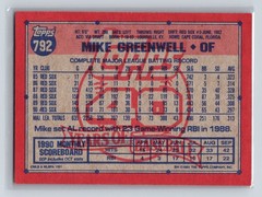 1991 Topps – Mike Greenwell #792 B* Before Copyright; Bold 40th Logo On Back