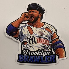 Classic Brooklyn Brawler NY WWF wrestling Cartoon Style Vinyl Wrestling Sticker