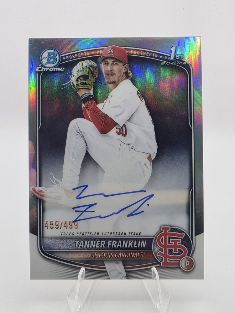 TANNER FRANKLIN 2025 Bowman Draft Chrome Prospect Autographs Refractor /499
