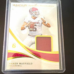 Panini 2019 Immaculate Collegiate Baker Mayfield Oklahoma #40 Numbers MEM /99