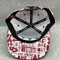 Men&rsquo;s U.S. Soccer White Red Navy All Over Print Cross Panel Snap Back Hat Cap