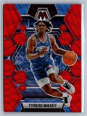 2022-23 Panini Mosaic #89 Tyrese Maxey Red Wave
