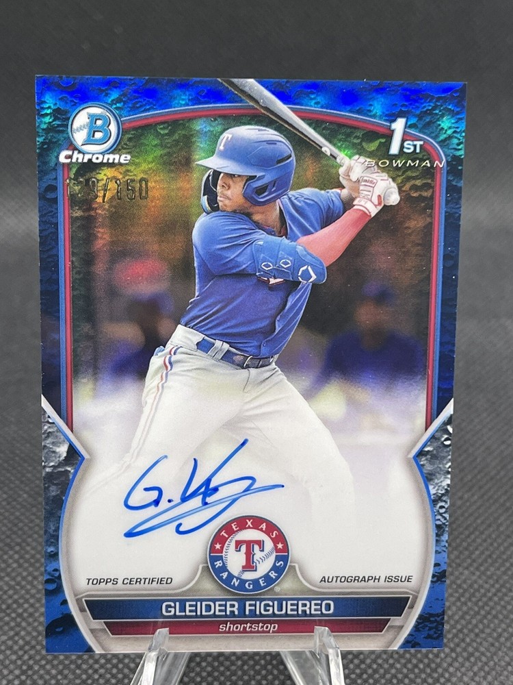2023 1st Bowman Gleider Figuereo Blue Refractor Auto/150 #CPA-GF Rangers 🔥🔥📈