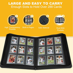 Toploader Binder,Toploader Hard Cases, 9-Pocket Pages Sleeves Hold up 288 Cards.