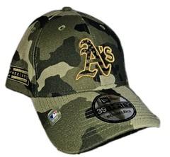 New Era 39Thirty Oakland Athletics A’s 2022 Armed Forces Day Camo Hat Mens M/L