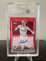2024-25 Topps Chrome Women&rsquo;s UWCL Lea Schuller Red Wave Refractor /5 TAG 9 auto