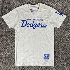 Mitchell & Ness Los Angeles Dodgers T-Shirt Men’s Size Small MLB Script Logo NEW