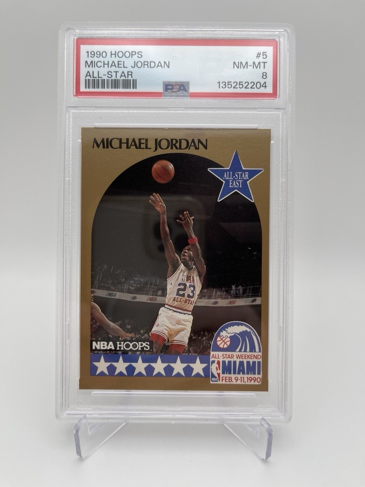 1990-91 NBA HOOPS All-Star Game Michael Jordan #5 PSA 8 Fast Shipping