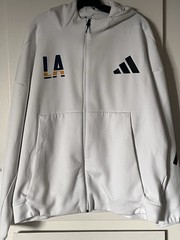 Excellent Condition! LA Galaxy Adidas MLS Soccer White Hoodie Men’s X-Large