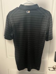 Nike Baseball Pittsburgh Pirates Dark Gray Black Striped Polo Shirt Size Small