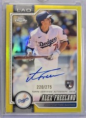 2026 Topps Chrome Alex Freeland RC Yellow Refractor Auto /275 DODGERS