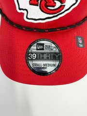 Kansas City Chiefs New Era Hat Cap Perfect 39Thirty SZ S/M Stretch Fit Red Rope
