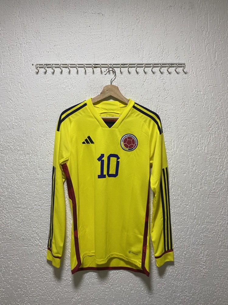 Colombia 2023 Adidas Home Soccer Jersey Men&rsquo;s L/S Sz S 10 James