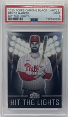 Bryce Harper 2025 Topps Chrome Black Hit The Lights Phillies PSA 9 MINT SP SSP