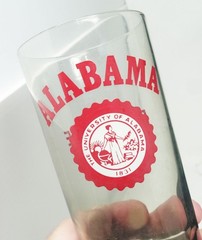 Vintage Alabama Roll Tide Glasses 5 3/4&Prime; Tall Set of 2.