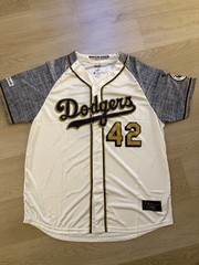 Dodgers MLB Brooklyn Dodgers Jackie Robinson #42 1955 World Series Jersey XL