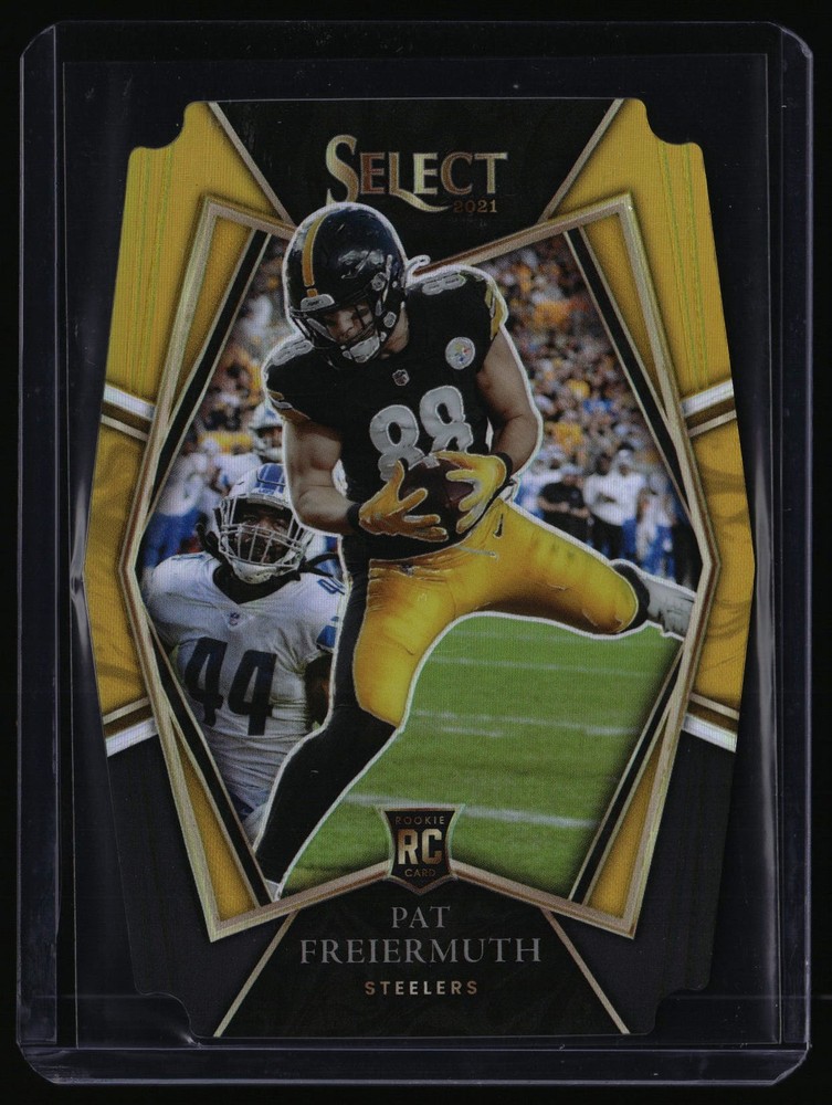 2021 Panini Select #159 Pat Freiermuth RC Black and Yellow Prizm Die Cut