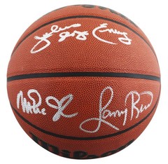 Magic Johnson, Larry Bird & Julius « Dr. J. » Erving Signed Basketball W/ Case BAS