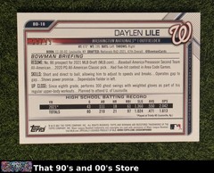 2021 Bowman Draft DAYLEN LILE #BD-18 GREEN /99