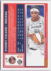 2025 Donruss WNBA #9 Sydney Colson Orange Laser #/199