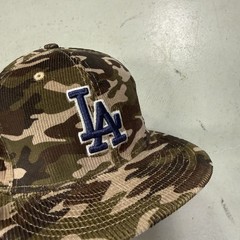 New Era LA Dodgers MLB Woodland Camo Cord Fitted Cap Hat Men’s Size 7 1/2