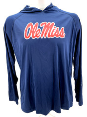Ole Miss Rebels UM Mississippi Columbia Omni-Shade Navy LS Hooded Shirt Men&rsquo;s L