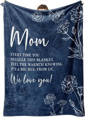 Blanket Gifts for Mom, Mom Birthday Gifts, Warm 50 x 60 inch, Blue