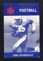 1988 Simon Fraser Clan Football Pocket Schedule Scotiabank