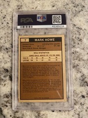 PSA 8 1975-76 OPC MARK HOWE WHA GRADED #7 1975 O-PEE-CHEE HOF ROOKIE CARD