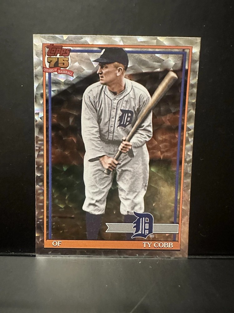 2026 Topps Series 2 #91B2-10 Ty Cobb 1991 Silver Crackle Foil