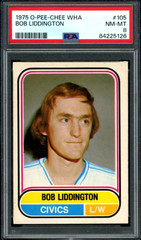 1975-76 OPC O PEE CHEE WHA #105 BOB LIDDINGTON PSA 8 NM-MT OTTAWA CIVICS DENVER