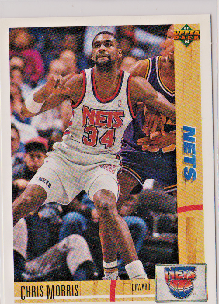 Chris Morris New Jersy Nets Forward 1991-92 Upper Deck Card # 339 Near Mint