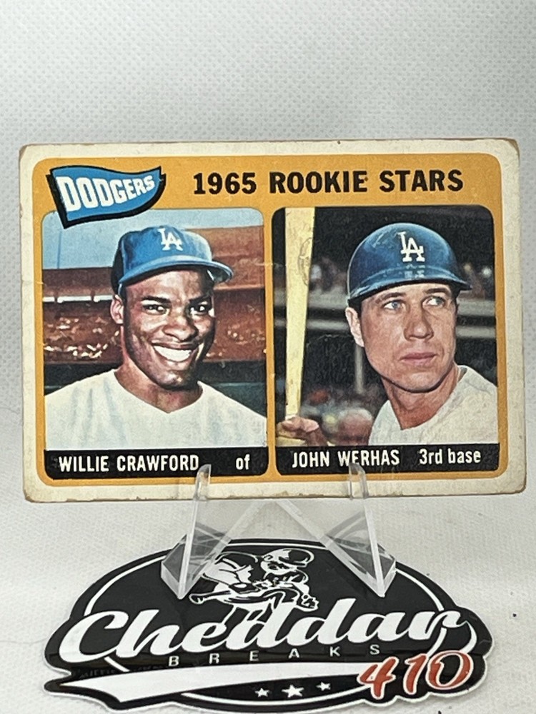 1965 Topps Baseball Dodgers 1965 Rookie Stars (Willie Crawford / John Werhas)
