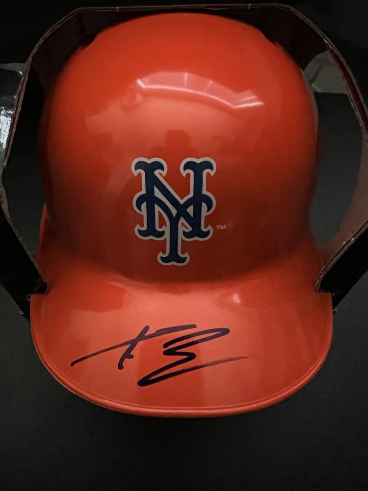 AJ Ewing Autographed New York Mets Mini Helmet JSA – Hit Parade