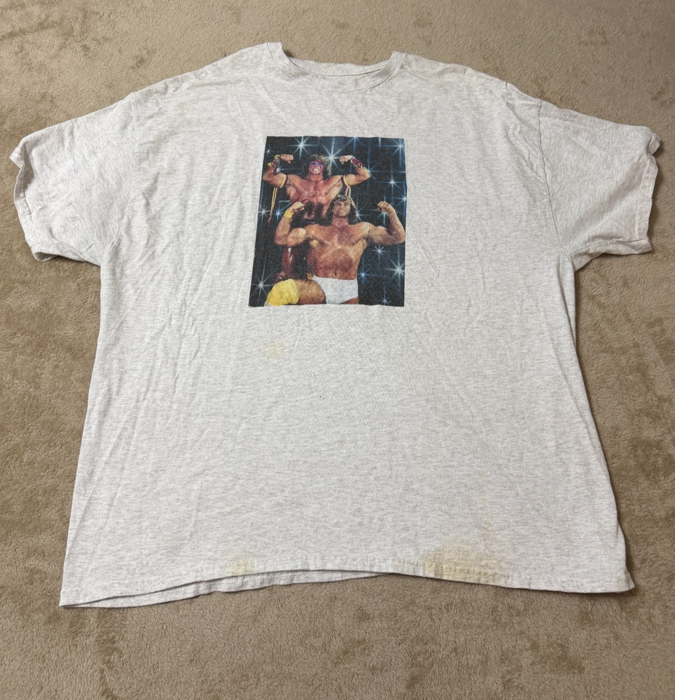 Vintage Ultimate Warrior Kerry Von Erich T-Shirt Mens XL XXL Gray Wrestling WWE