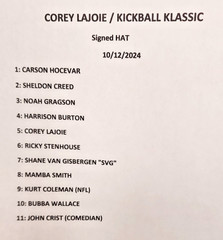 COREY LAJOIE&rsquo;S KICKBALL KLASSIC NASCAR Autographed / Signed Hat HOCEVAR SVG +