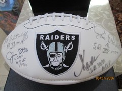 NFL Oakland Raiders Autographed Football Biletnikoff Otto Allen Plunkett COA