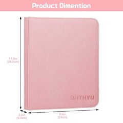 WITHYU Toploader Binder Holds 128 Top Loaders, 4 Pocket Ringless Card Holder for