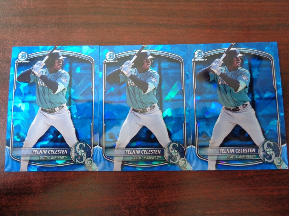 2025 Bowman Chrome Sapphire Felnin Celesten #BDC-103 RC Lot of 3-MARINERS