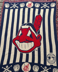 Vintage MLB Cleveland Indians Baseball Stadium Blanket Woven Cotton 52 » X 64 »