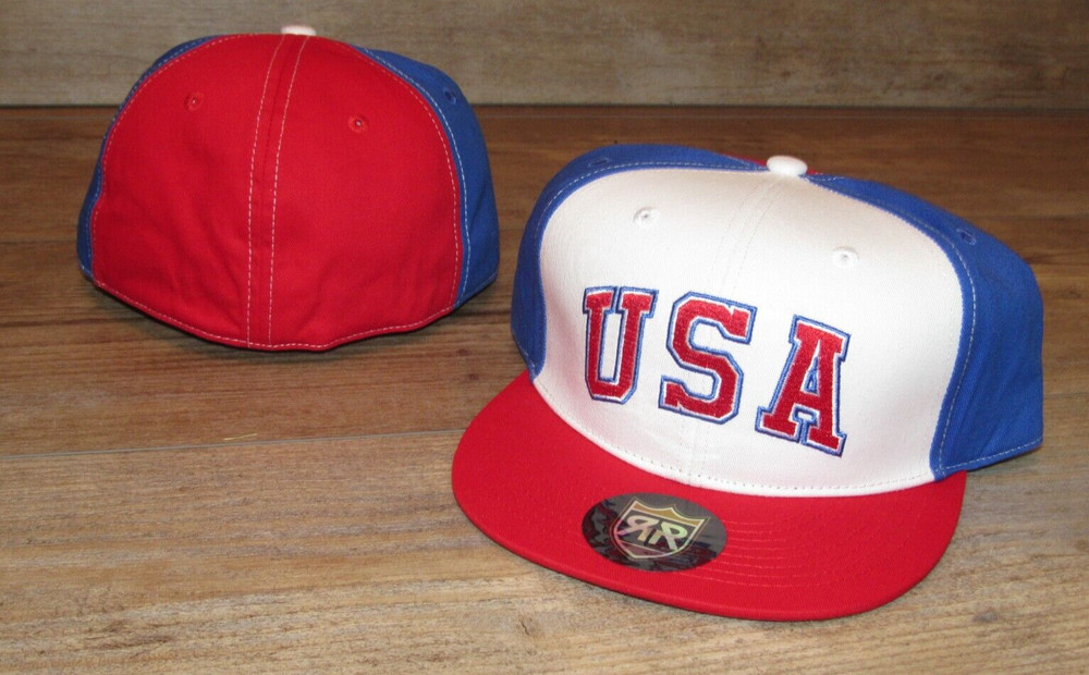 Team USA 1984 Olympic Baseball Royal Retros Fitted Hat Cap Men&rsquo;s Size 7 7/8