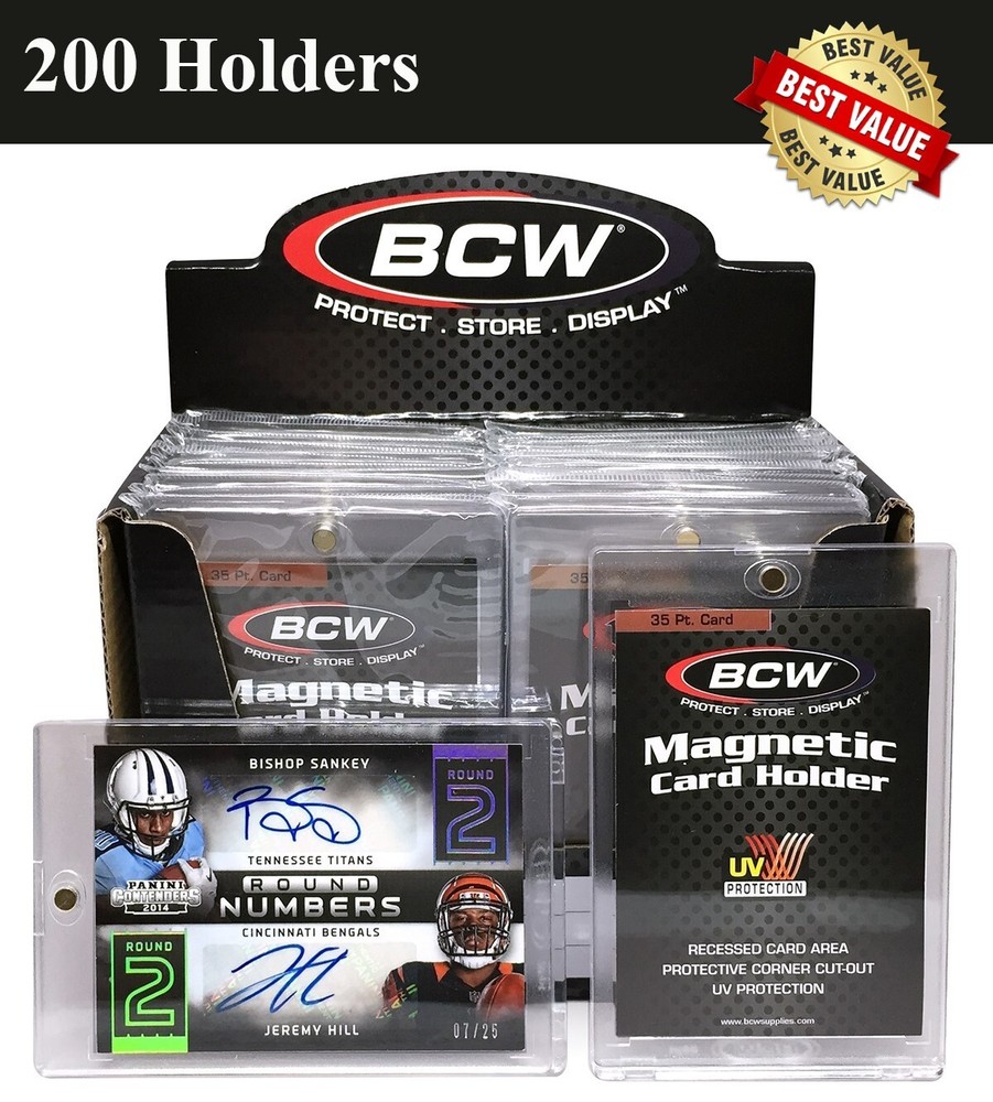 200 BCW Magnetic Card Holder 35 Pt Recessed UV Protection 2 1/2 x 3 1/2 Inside