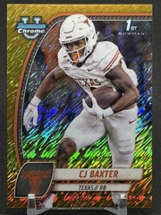 2024 Bowman University Chrome #42 CJ Baxter Gold Shimmer Refractor #/50 Wildcats