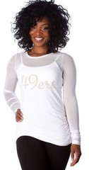 All Sport Couture Womens NFL San Francisco 49ers Double Team Shirt NWT XS-XL