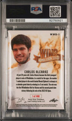 QTY 2023 Leaf Wins Wimbledon CARLOS ALCARAZ /1468 Tennis Card # WWB-1 PSA 10