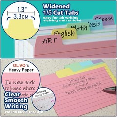 3×5 Index Card Holder Box with 100 Card Dividers Tabs Teal Color Index Card