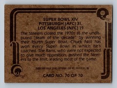 1980 Fleer NFL Team Action Super Bowl XIV #70 Pittsburgh AFC Los Angeles NFC