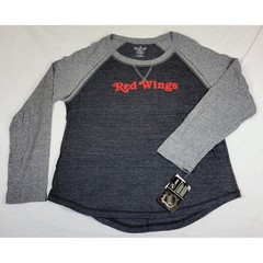 Soft As A Grape Detroit Red Wings NHL Ladies Baseball Tee Gray 1X NWT
